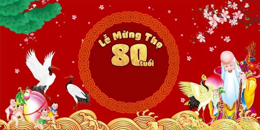 Background mừng thọ thiết kế độc đáo phù hợp nhiều mục đích