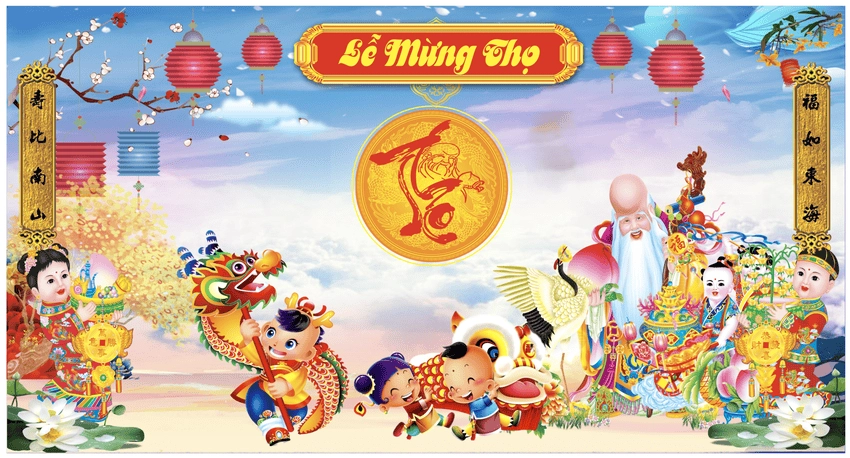 Mẫu background mừng thọ đẹp mắt cho mọi bữa tiệc ý nghĩa