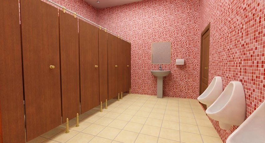 Background nhà vệ sinh công cộng rộng rãi tiện lợi