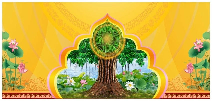 Background Phật đản đẹp nổi bật tạo ấn tượng mạnh mẽ