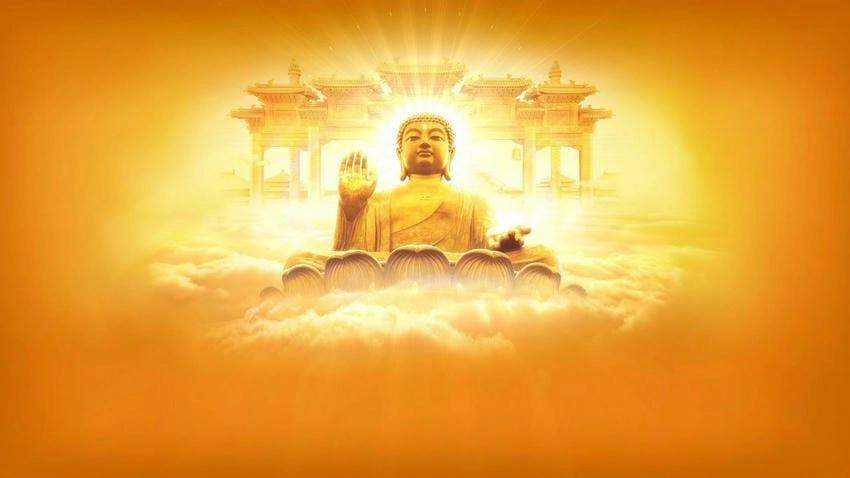 Background Phật giáo thanh tịnh tạo cảm giác nhẹ nhàng