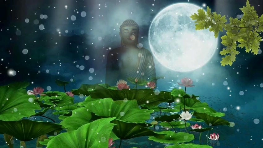 Background Phật giáo phong cảnh yên bình và thư giãn