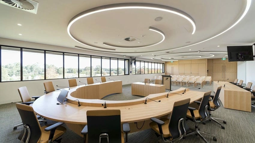 Background phòng họp đơn giản nhưng vẫn tinh tế