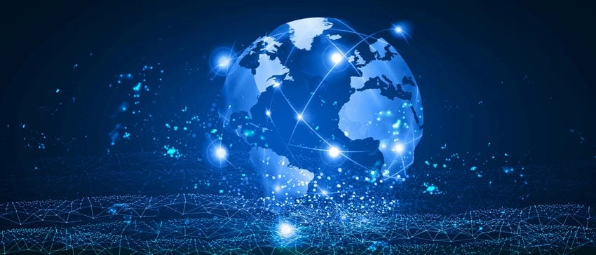 Background quả địa cầu không gian bao la huyền ảo