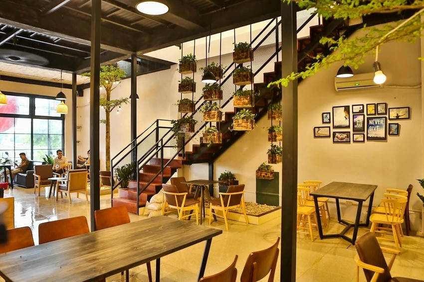 Background quán cafe vintage gợi cảm giác hoài niệm