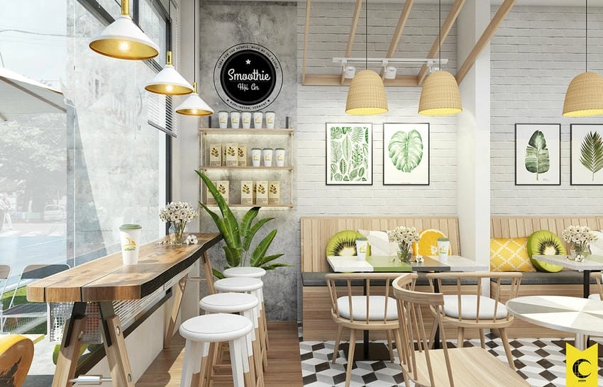 Background quán cafe nghệ thuật giàu cảm xúc thị giác