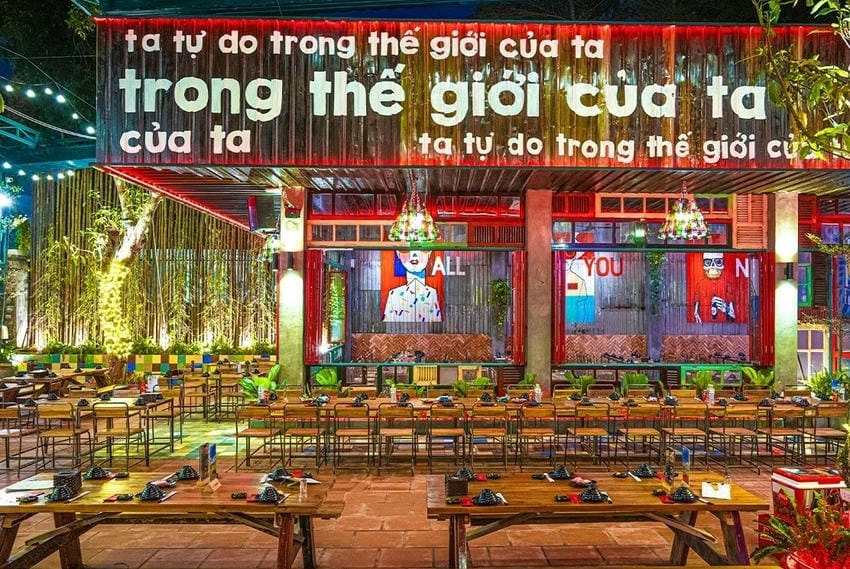 Background quán nhậu đơn giản nhưng đầy tinh tế