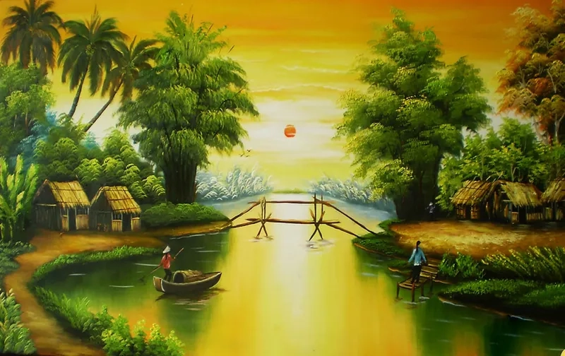 Khám phá background quê hương ban đêm huyền ảo