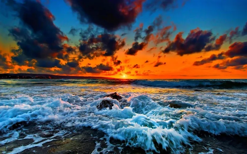 Thả hồn vào không gian êm dịu với background sóng nhẹ nhàng