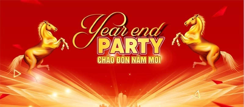 Background tiệc tất niên tổng hợp đa dạng phong cách