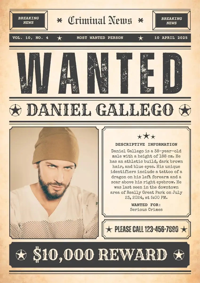 Background truy nã độc đáo tạo dấu ấn riêng biệt