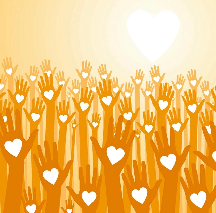 Background từ thiện sáng tạo truyền năng lượng tích cực