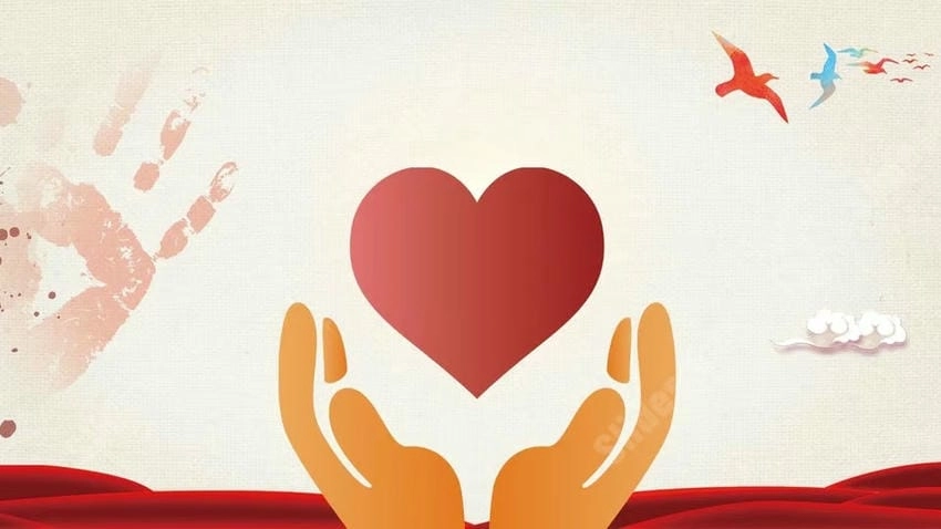 Background từ thiện cộng đồng lan tỏa giá trị nhân văn