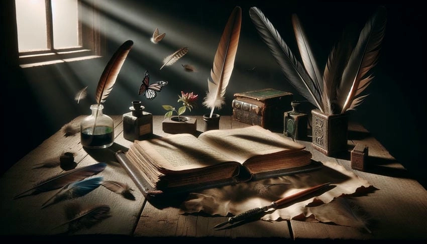 Background văn học thẩm mỹ hài hòa và ấn tượng