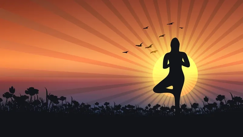 Background yoga minimal hướng đến sự cân bằng và tối giản tinh tế