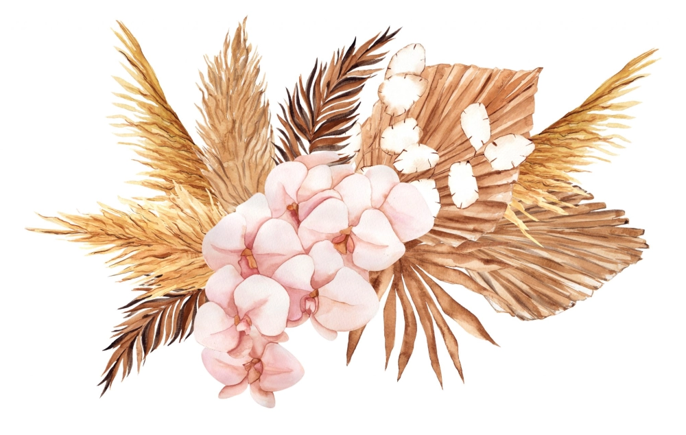 Lãng mạn không gian tiệc cưới với background hoa khô trang trí