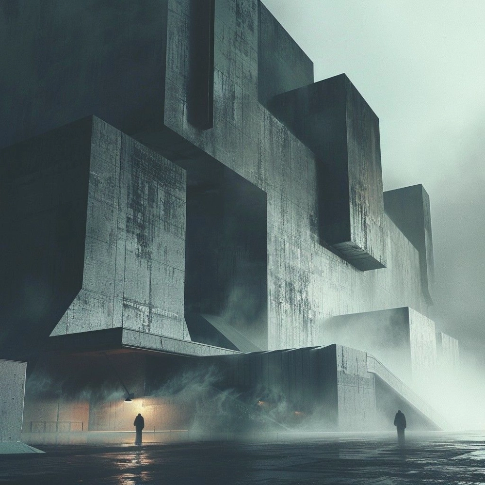 Chất lừ và bụi bặm đúng chuẩn background sự kiện brutalism concept công nghiệp