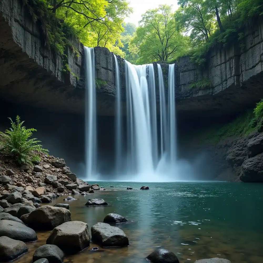 Cảm giác background thác nước hùng vĩ chill thư giãn