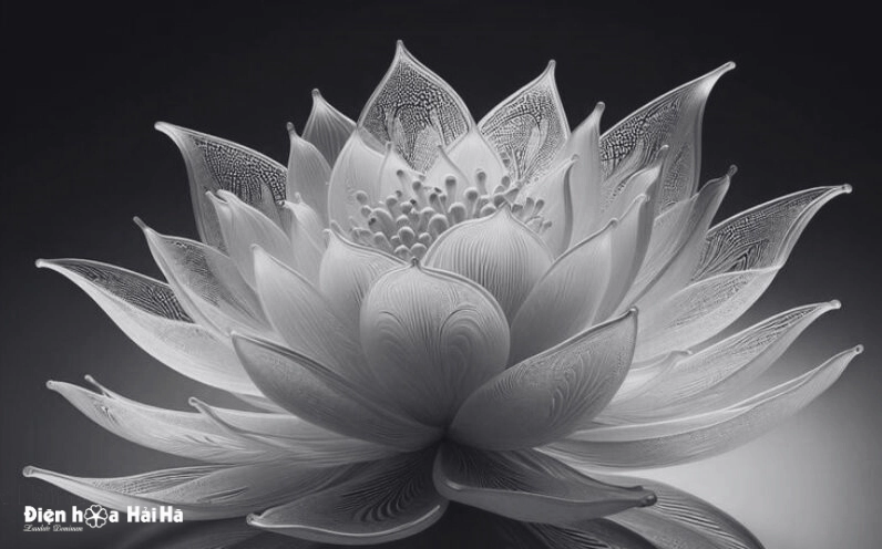 Ảnh đại diện đám tang ý nghĩa hoa sen trắng nền đen