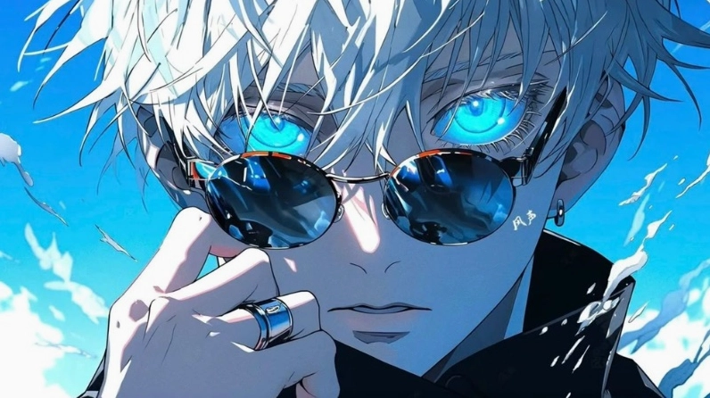 Ảnh nền anime bầu trời xanh mây trắng lơ lửng