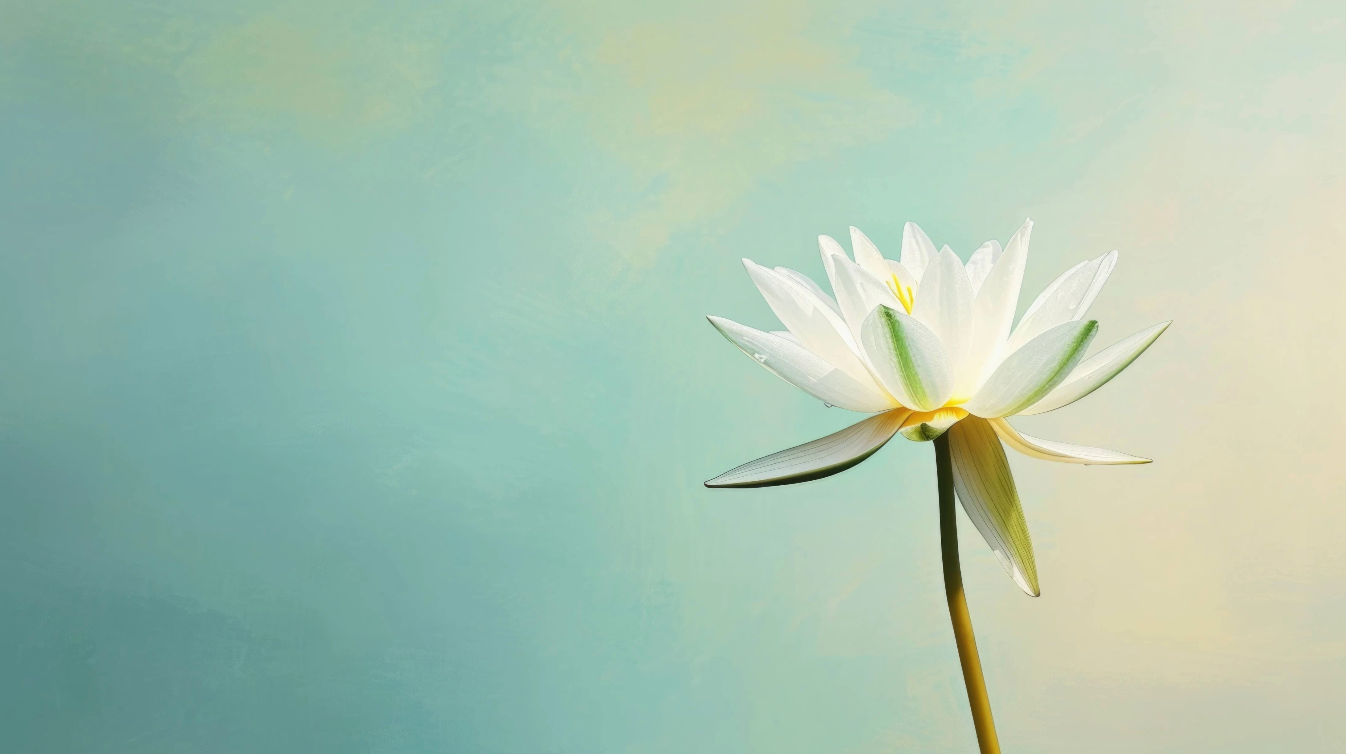 Ảnh nền hoa sen trắng PowerPoint tinh khôi