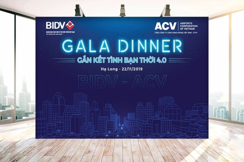 Ảnh nền sự kiện gala dinner lung linh và rực rỡ