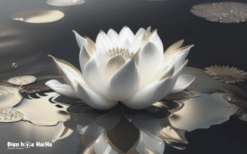 Avatar đám tang hoa sen trắng đen