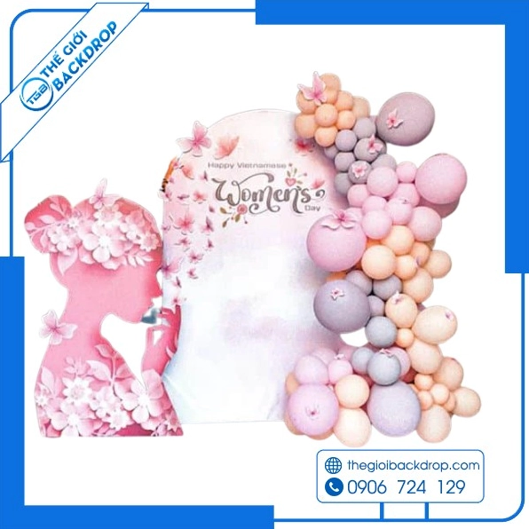 Backdrop 8/3 đẹp ấn tượng phù hợp xu hướng