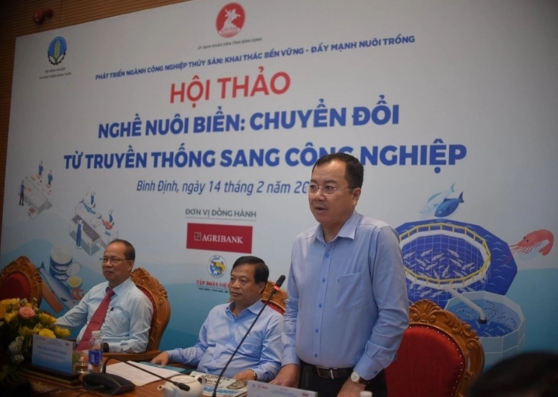 Backdrop hội thảo nghề nuôi biển tươi sáng