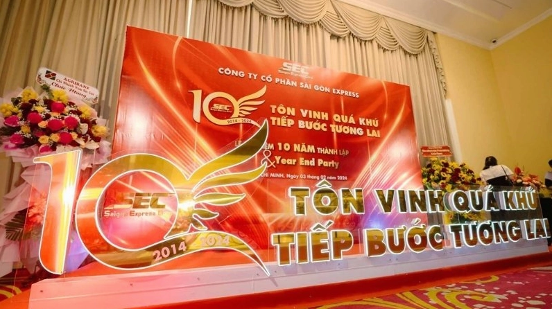 Backdrop kỷ niệm thành lập Công ty Sài Gòn Express