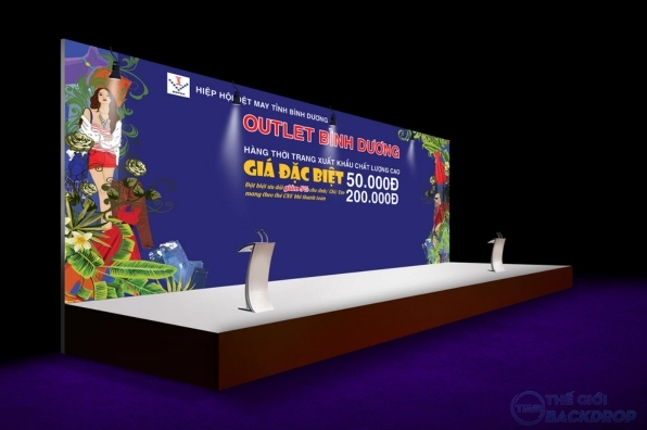 Backdrop sân khấu Outlet Bình Dương