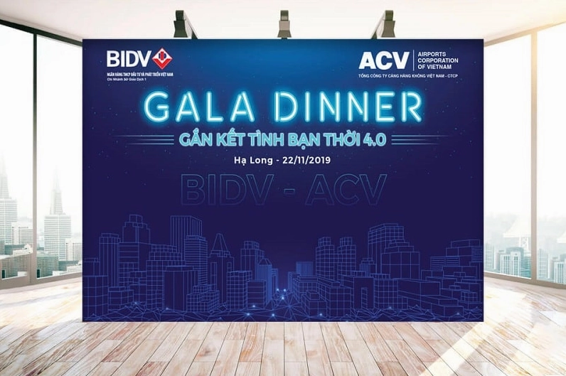 Backdrop sự kiện gala hiệu ứng đẹp mắt