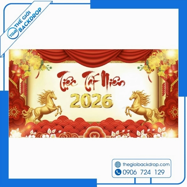 Backdrop tất niên đẹp xu hướng mới nhất