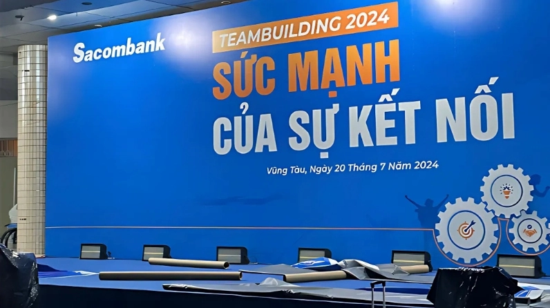 Backdrop Teambuilding Sacombank ngoài trời