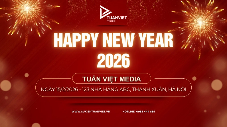 backdrop tiệc tất niên hiện đại