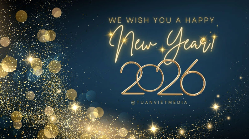 Backdrop tiệc tất niên trang nhã