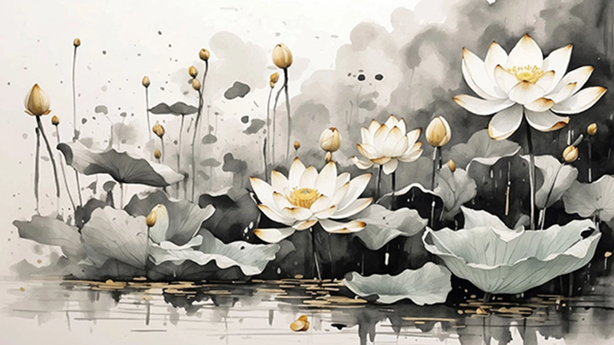 Background đầm sen file EPS và AI mẫu 58 chất lượng