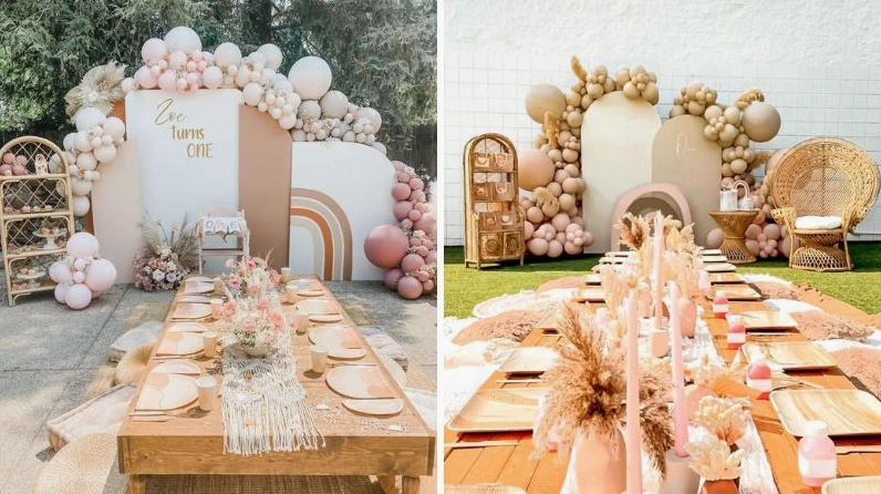 Background sinh nhật phong cách boho