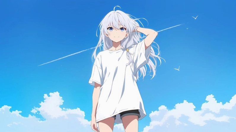 Background xanh da trời anime cực kỳ trong trẻo