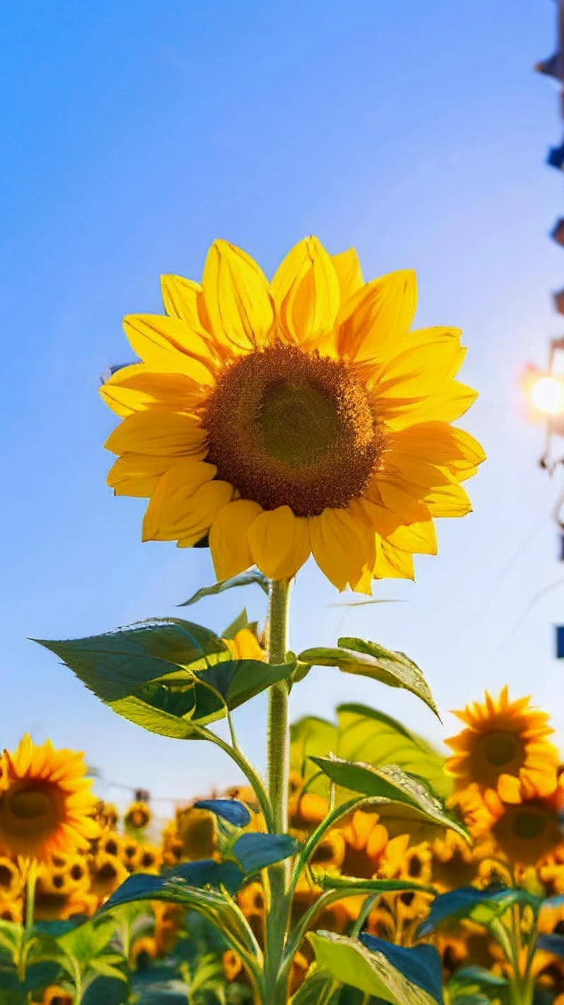 Cánh đồng hoa hướng dương trải dài dưới bầu trời bao la