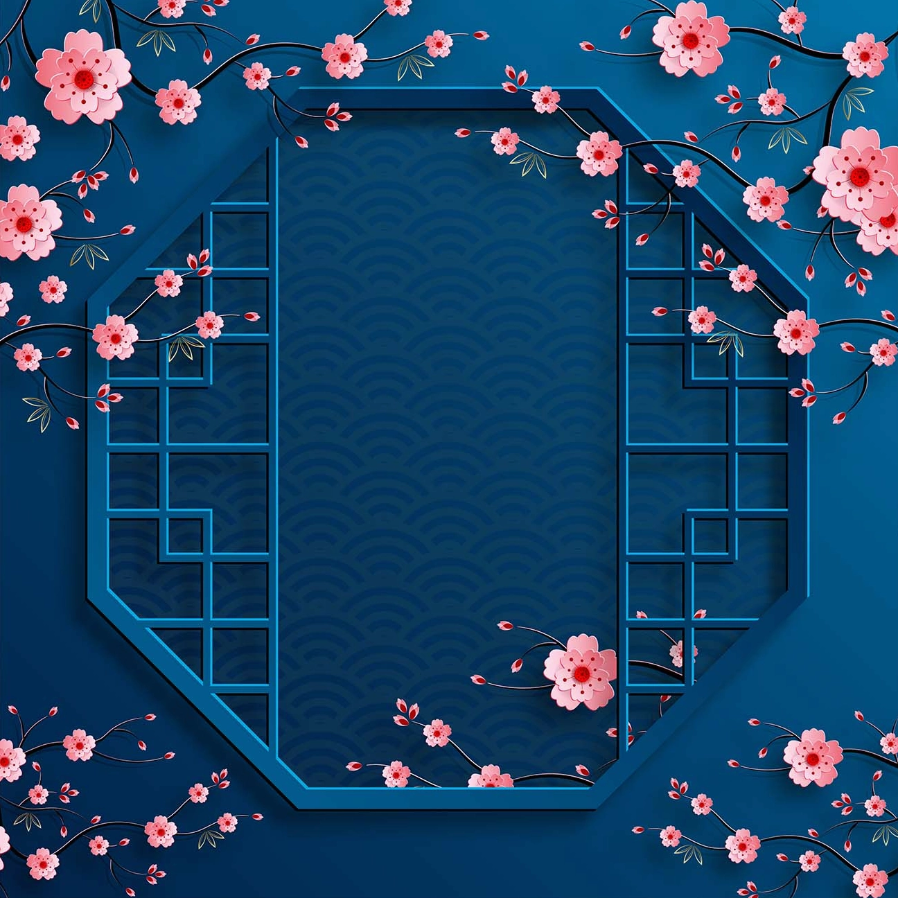 Cành hoa đào tết khoe sắc thắm trên nền background