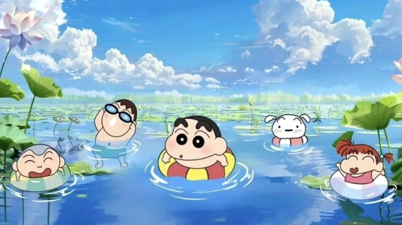 Cảnh sắc bầu trời xanh da trời anime tươi sáng