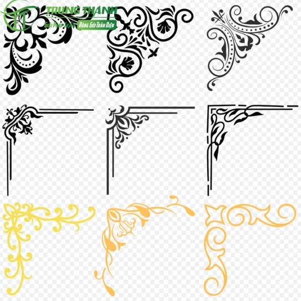 Chi tiết hoa văn trang trí tinh xảo ở góc khung