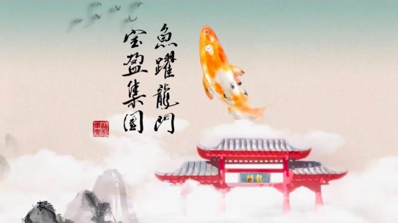 Hình ảnh cá chép hoá rồng màu sáng rực rỡ