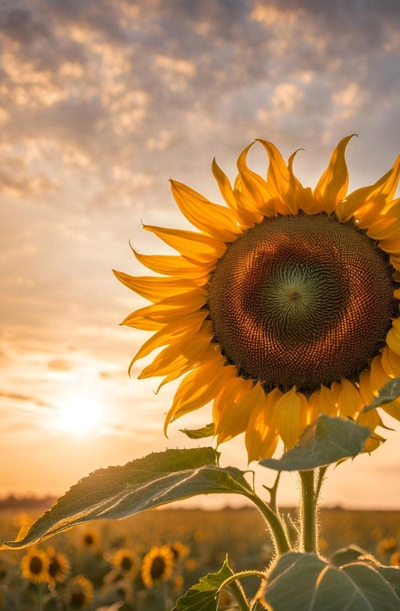 Hình ảnh hoa hướng dương vươn mình đón nắng mai