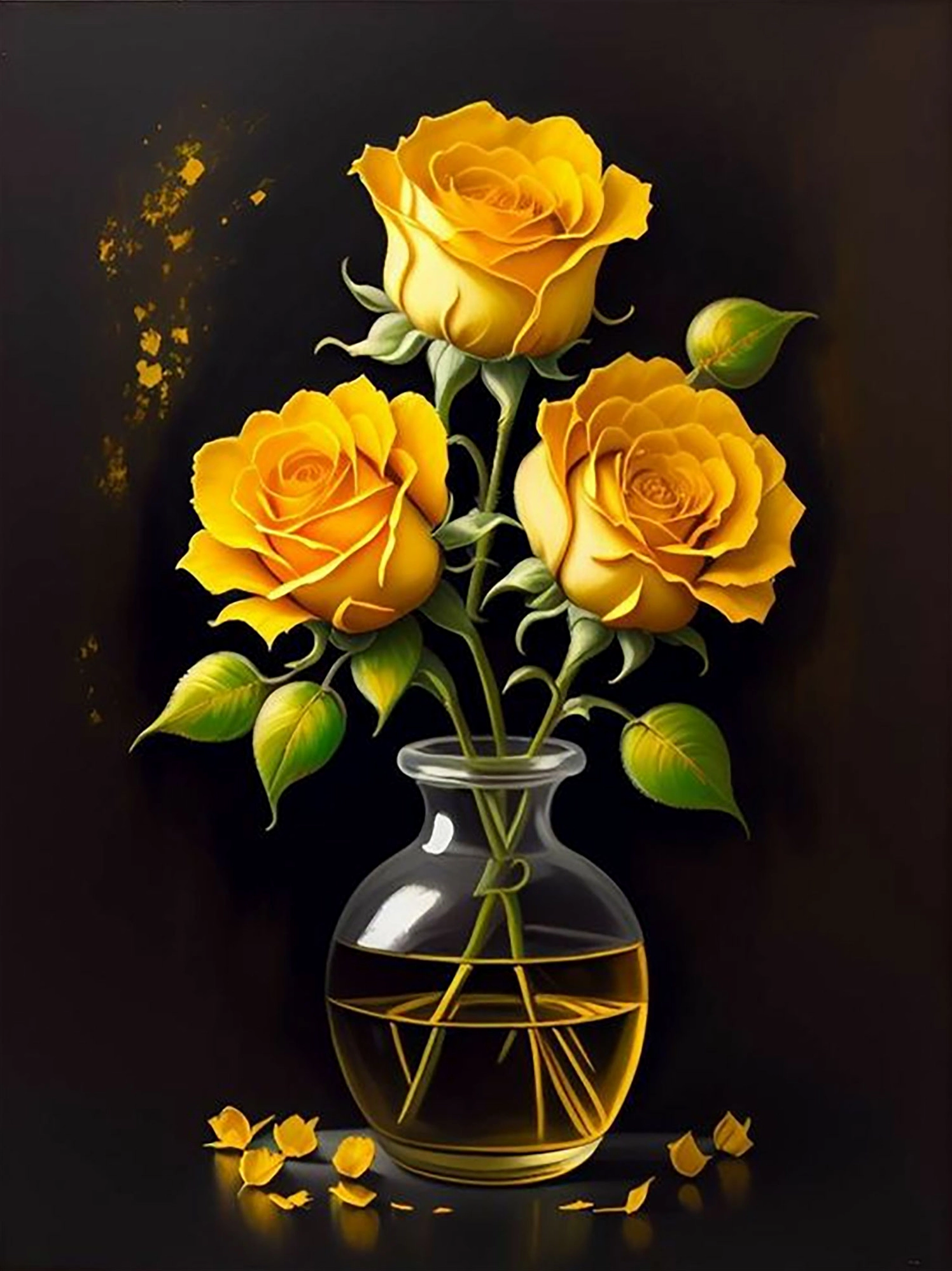 Hình nền điện thoại bông hoa hồng vàng rực rỡ kiêu sa