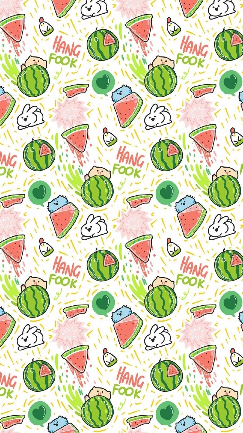 Hình nền dưa hấu đáng yêu cho điện thoại tỉ lệ 9 16