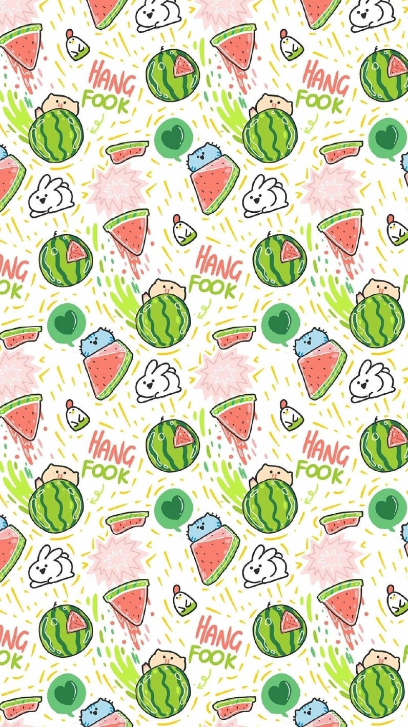 Hình nền dưa hấu đáng yêu cho điện thoại tỉ lệ 9:16