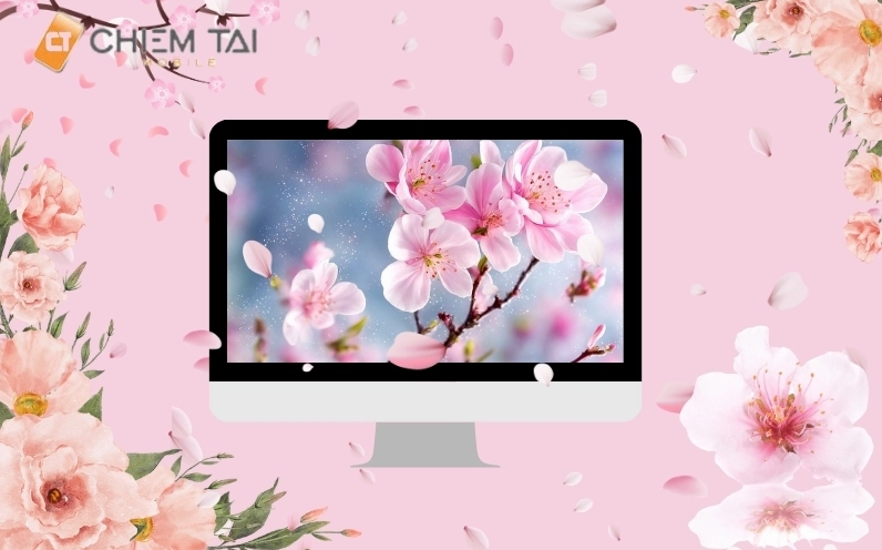 Hình nền hoa Đào cho máy tính rực rỡ sắc xuân