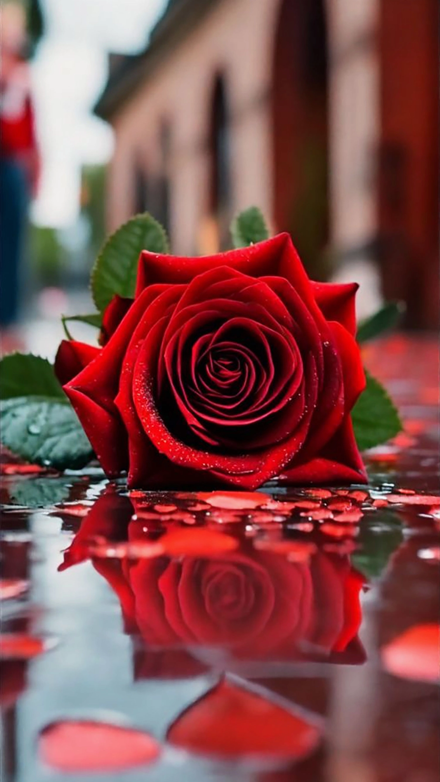 Hình nền hoa hồng đỏ đẹp hết nước chấm cho điện thoại